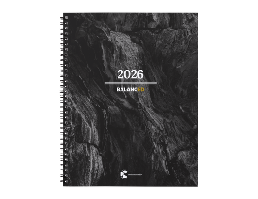 2026 calendar with rock texture design on a white background